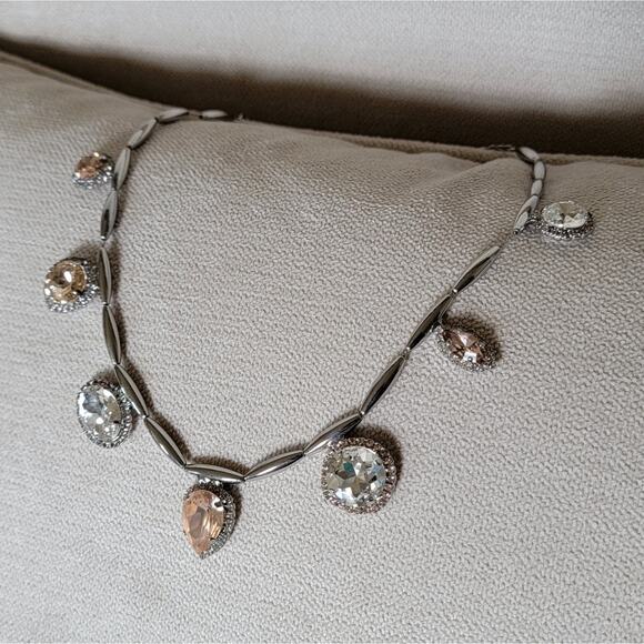 Sorrelli Crystal Teardrop & Round Stone Necklace - Picture 1 of 10